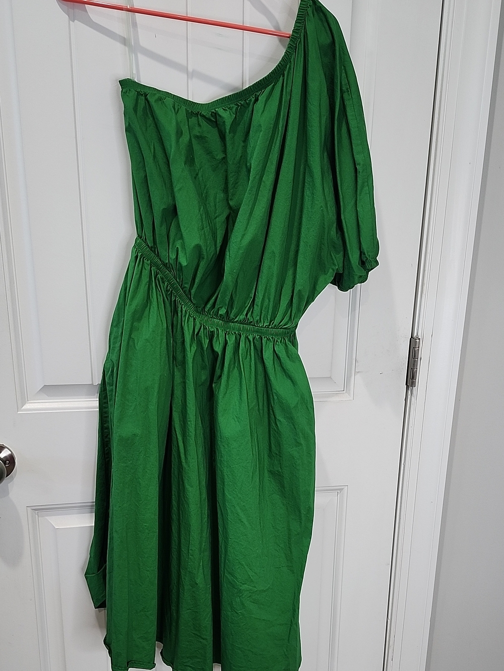 Ashley Stewart One-Shoulder Emerald Green Midi Dress - 12